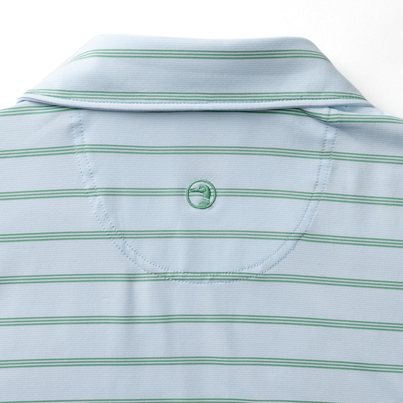 Long Drive Performance Polo - Eldred Stripe - Sky Blue