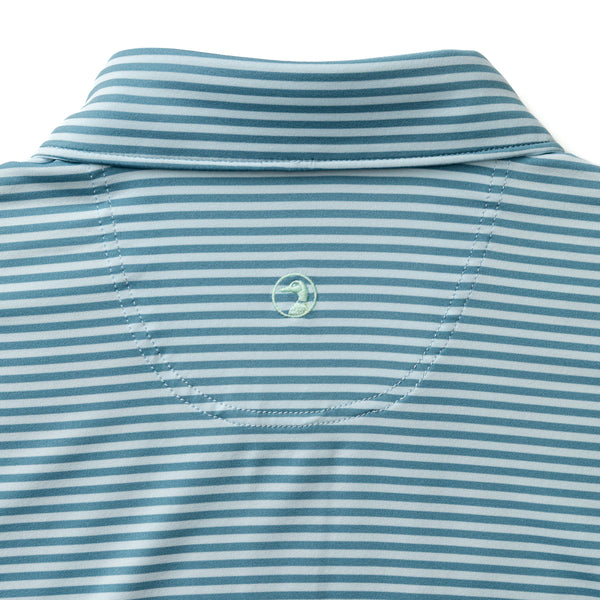 Long Drive Performance Polo - Windor Stripe  - Sunwashed Blue