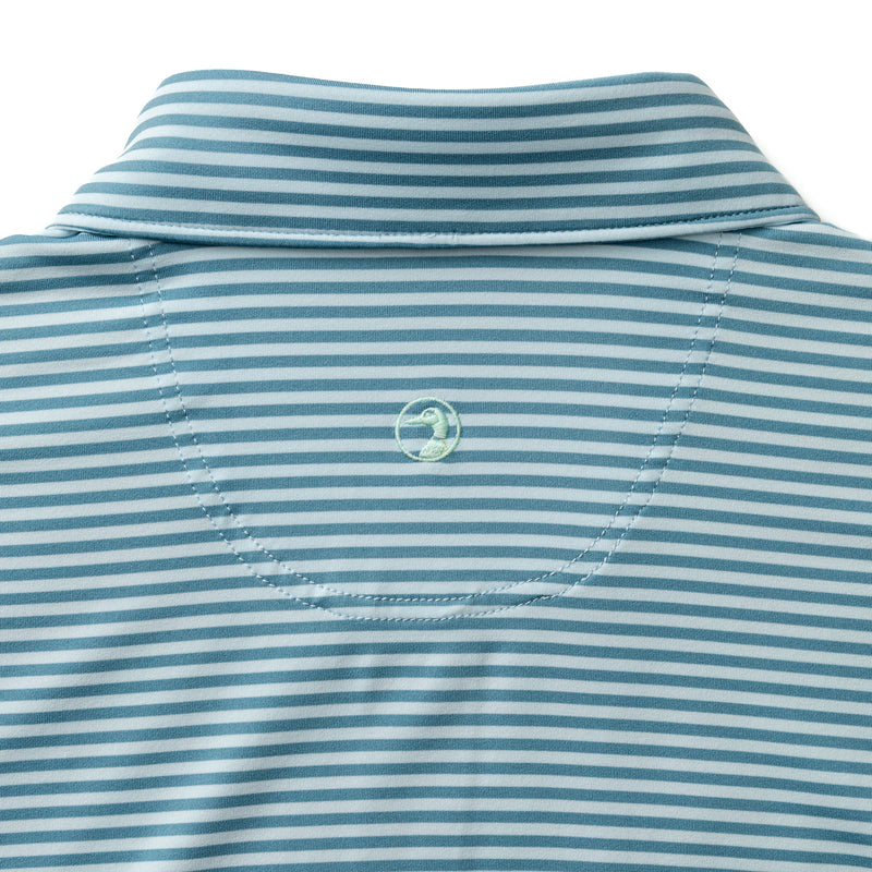 Long Drive Performance Polo - Windor Stripe  - Sunwashed Blue