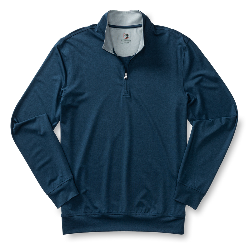 Long Drive Performance 1/4 Zip Pullover - Mallard Blue Heather