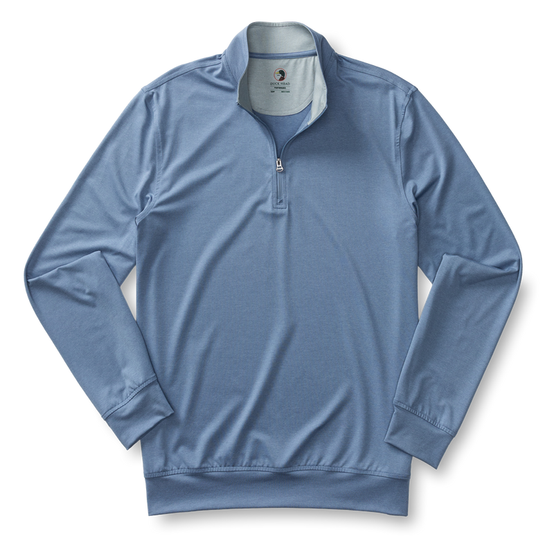 Long Drive Performance 1/4 Zip Pullover - Chambray Blue Heather