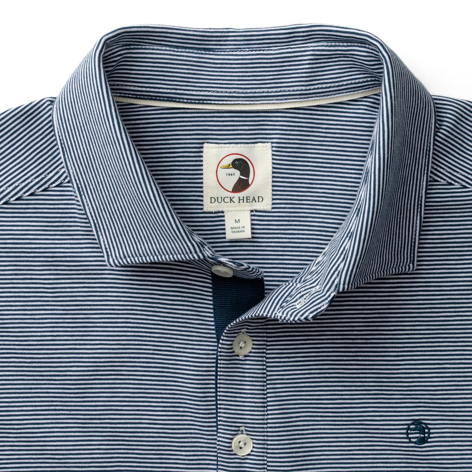 Hanover Pima Cotton Jersey Polo - Blaine Stripe - Mallard Blue