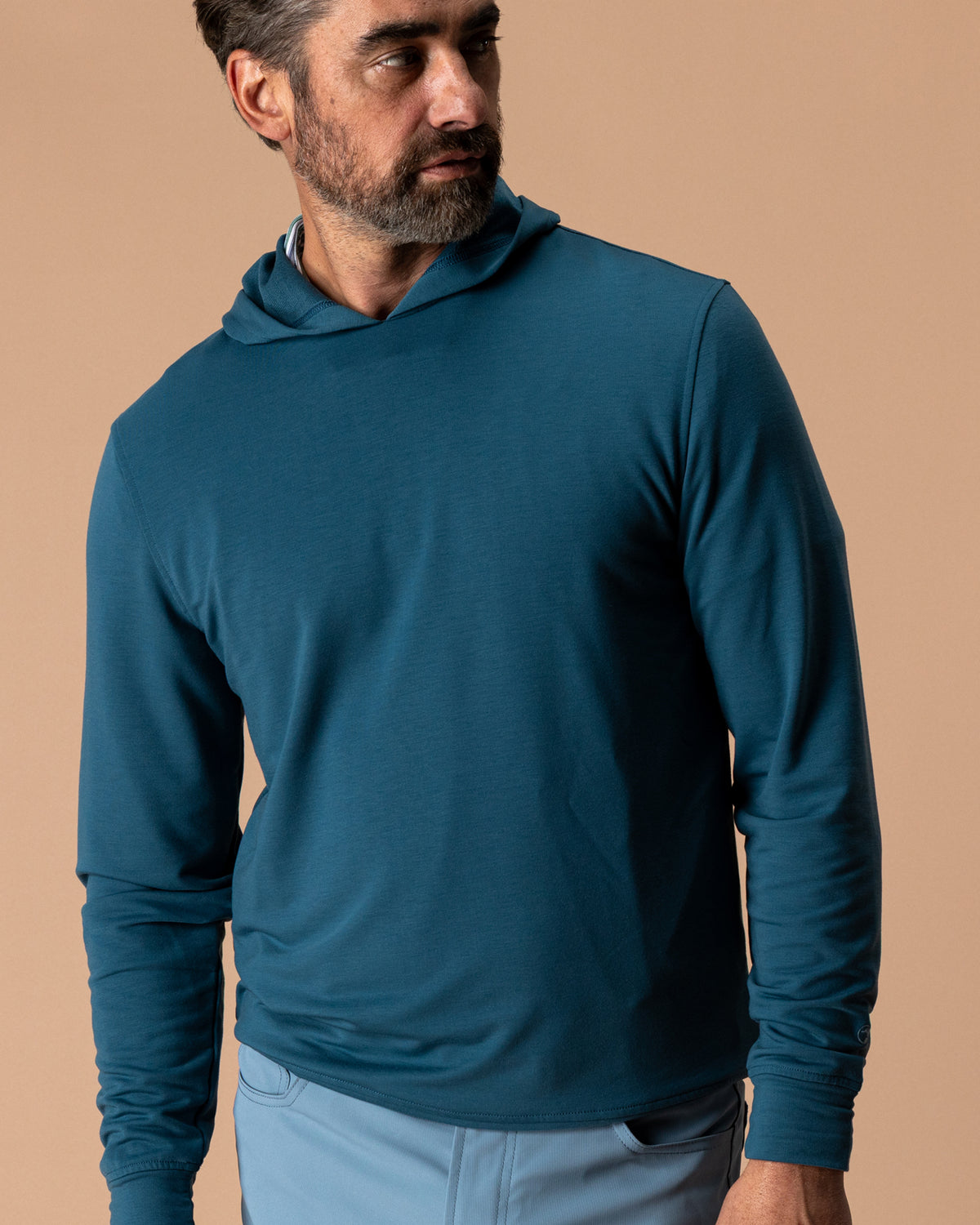 Dunmore Performance Hooded Pullover - Stormy Teal