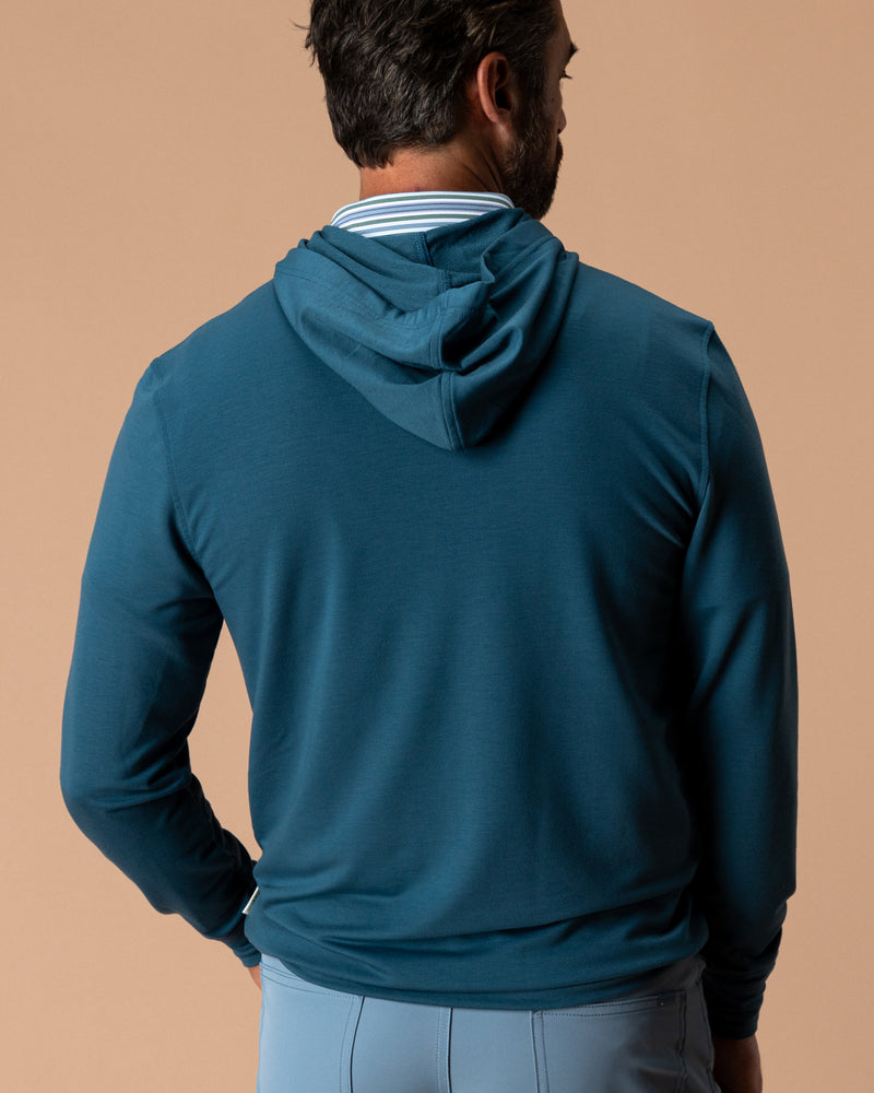 Dunmore Performance Hooded Pullover - Stormy Teal