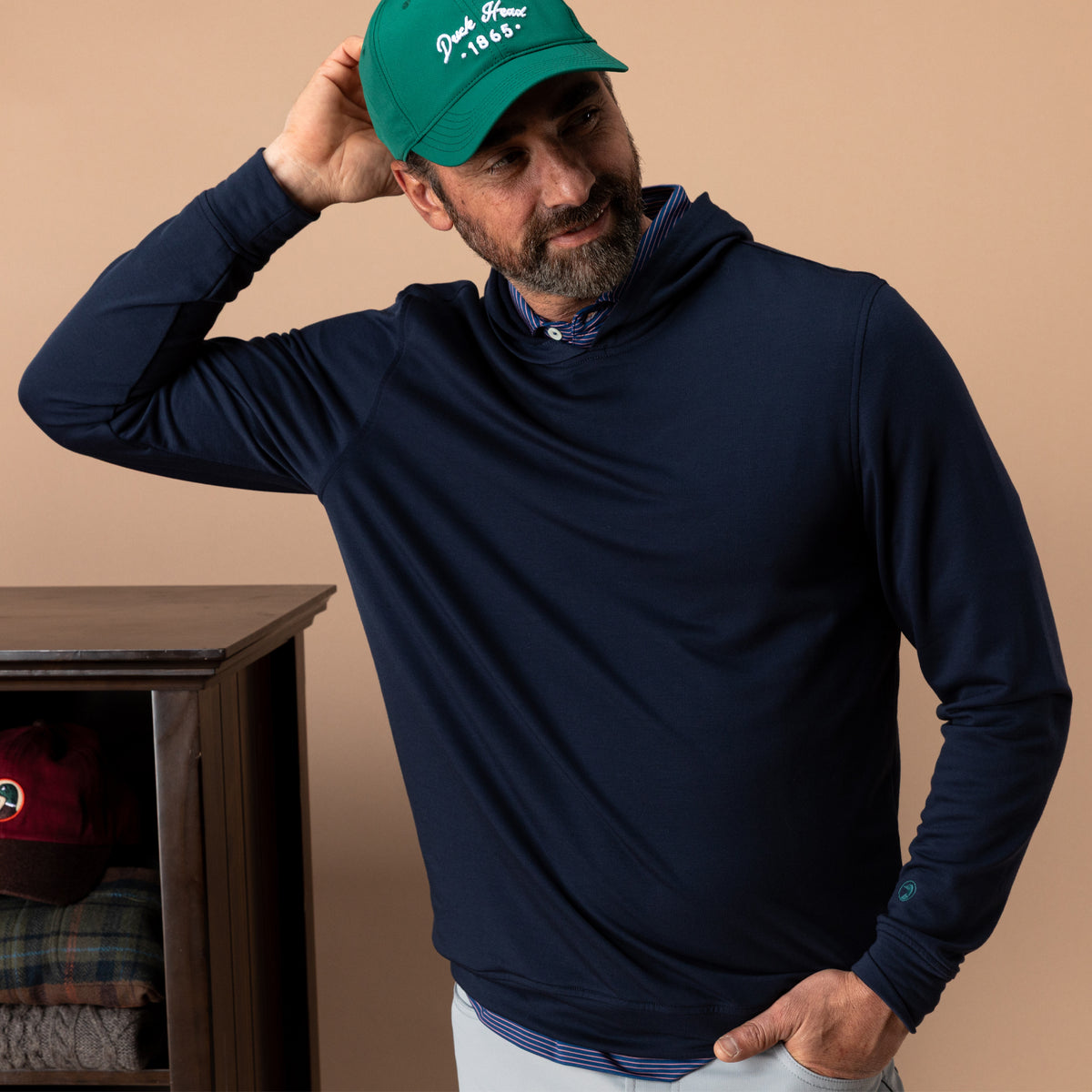 Dunmore Performance Hooded Pullover - Deep Navy