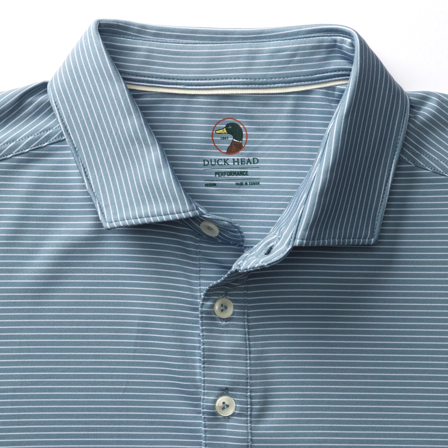 Long Drive Performance Polo - Whit Stripe - Windblown Sky