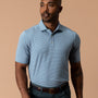 Long Drive Performance Polo - Whit Stripe - Windblown Sky