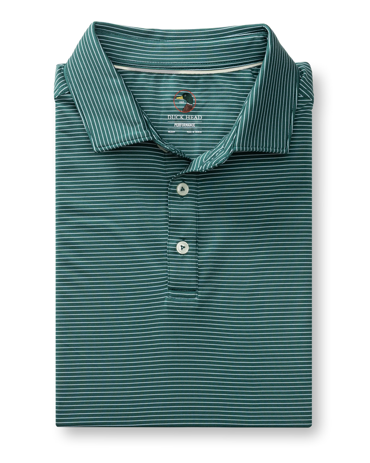 Long Drive Performance Polo - Whit Stripe - Midnight Teal