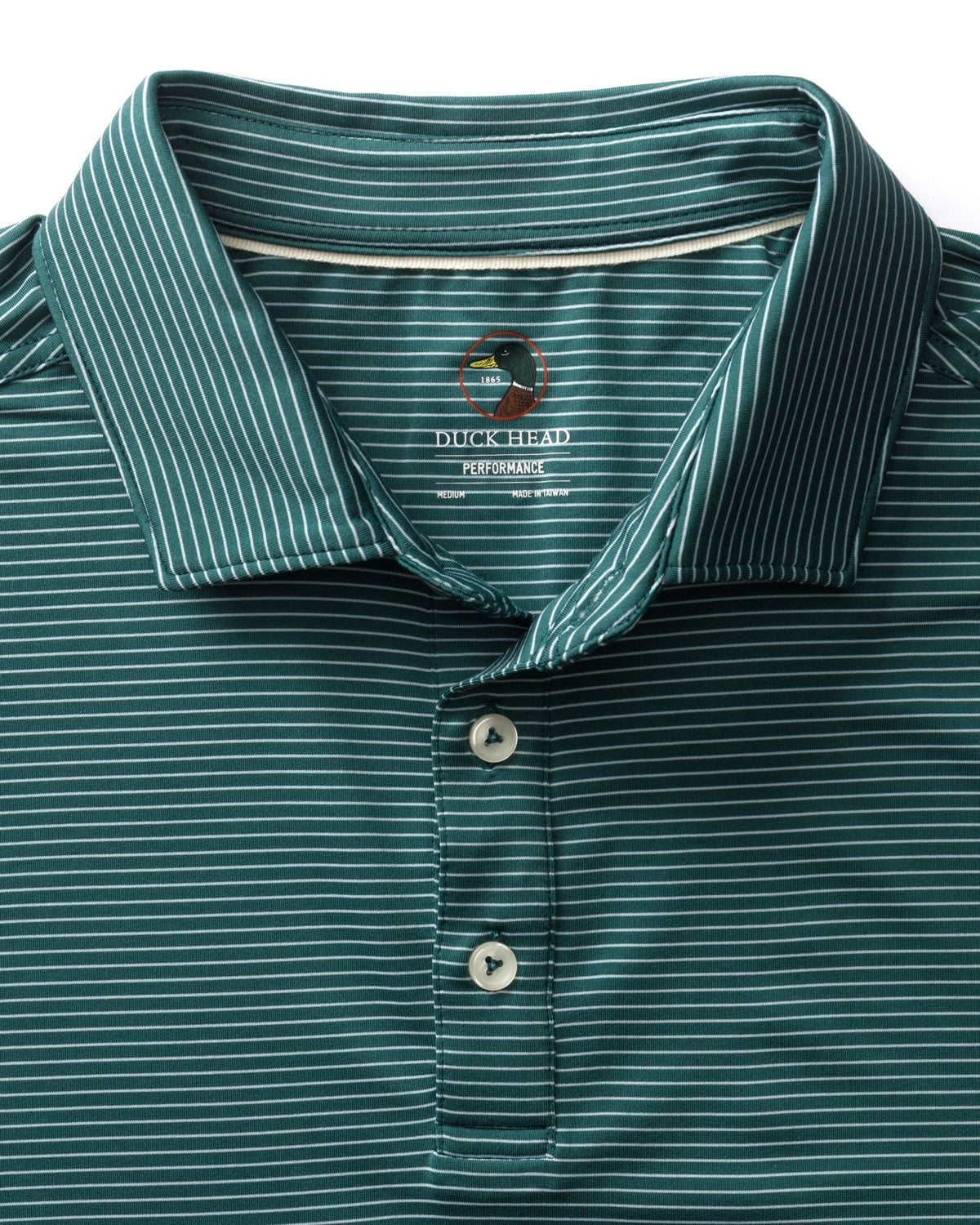Long Drive Performance Polo - Whit Stripe - Midnight Teal