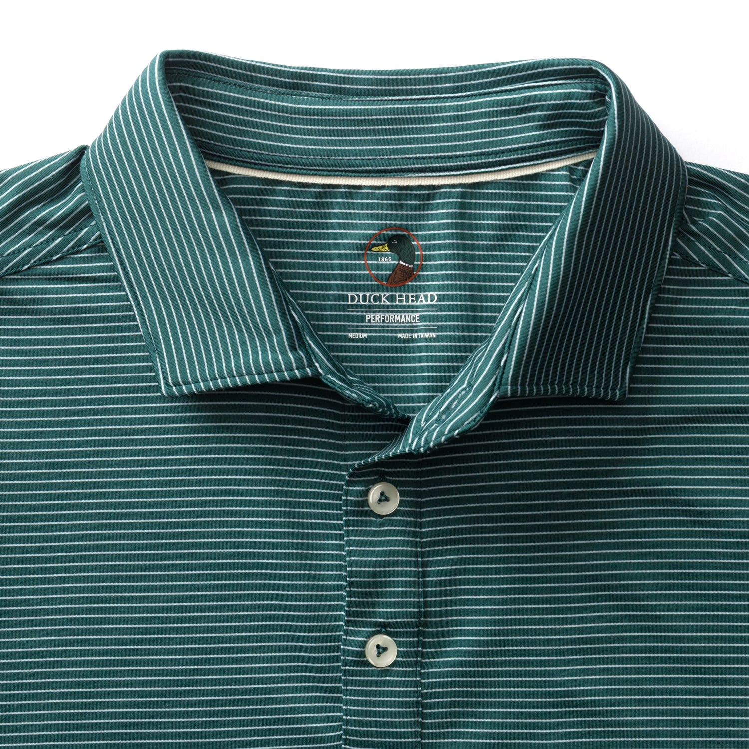 Long Drive Performance Polo - Whit Stripe - Midnight Teal