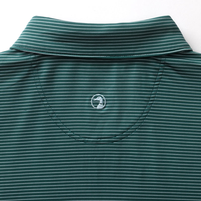 Long Drive Performance Polo - Whit Stripe - Midnight Teal