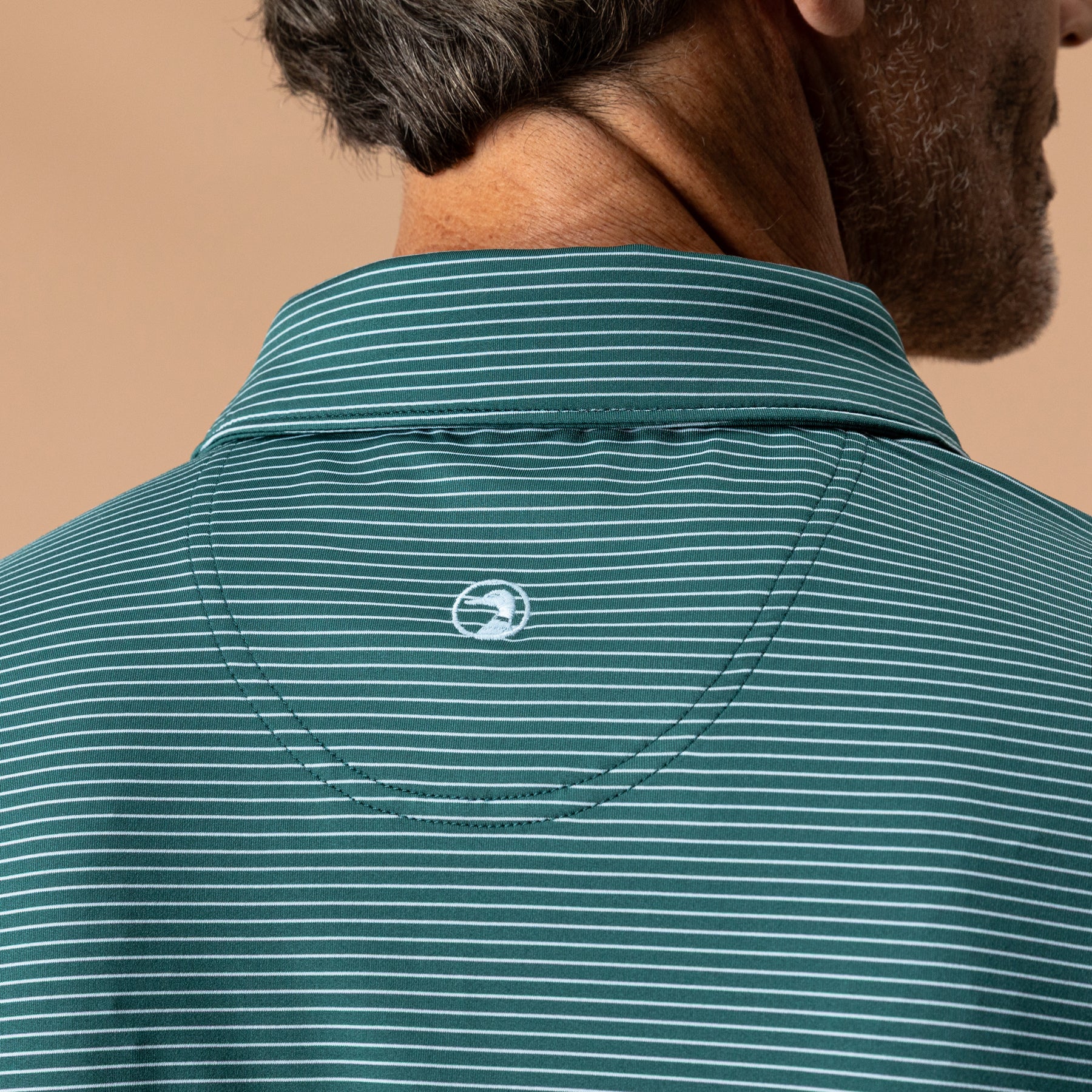 Long Drive Performance Polo - Whit Stripe - Midnight Teal