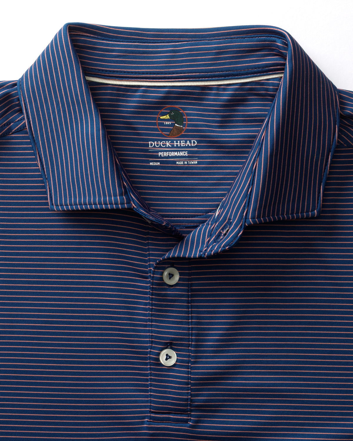 Long Drive Performance Polo - Whit Stripe - Navy Peony