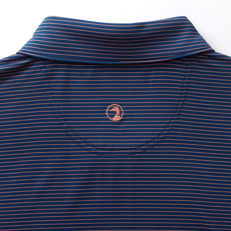Long Drive Performance Polo - Whit Stripe - Navy Peony