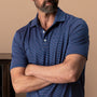 Long Drive Performance Polo - Whit Stripe - Navy Peony