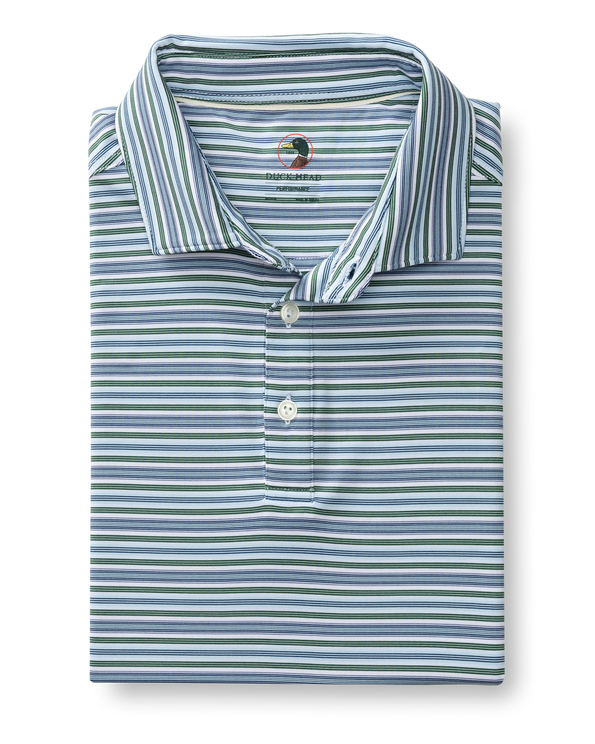 Long Drive Performance Polo - Caro Stripe - Hunter Green