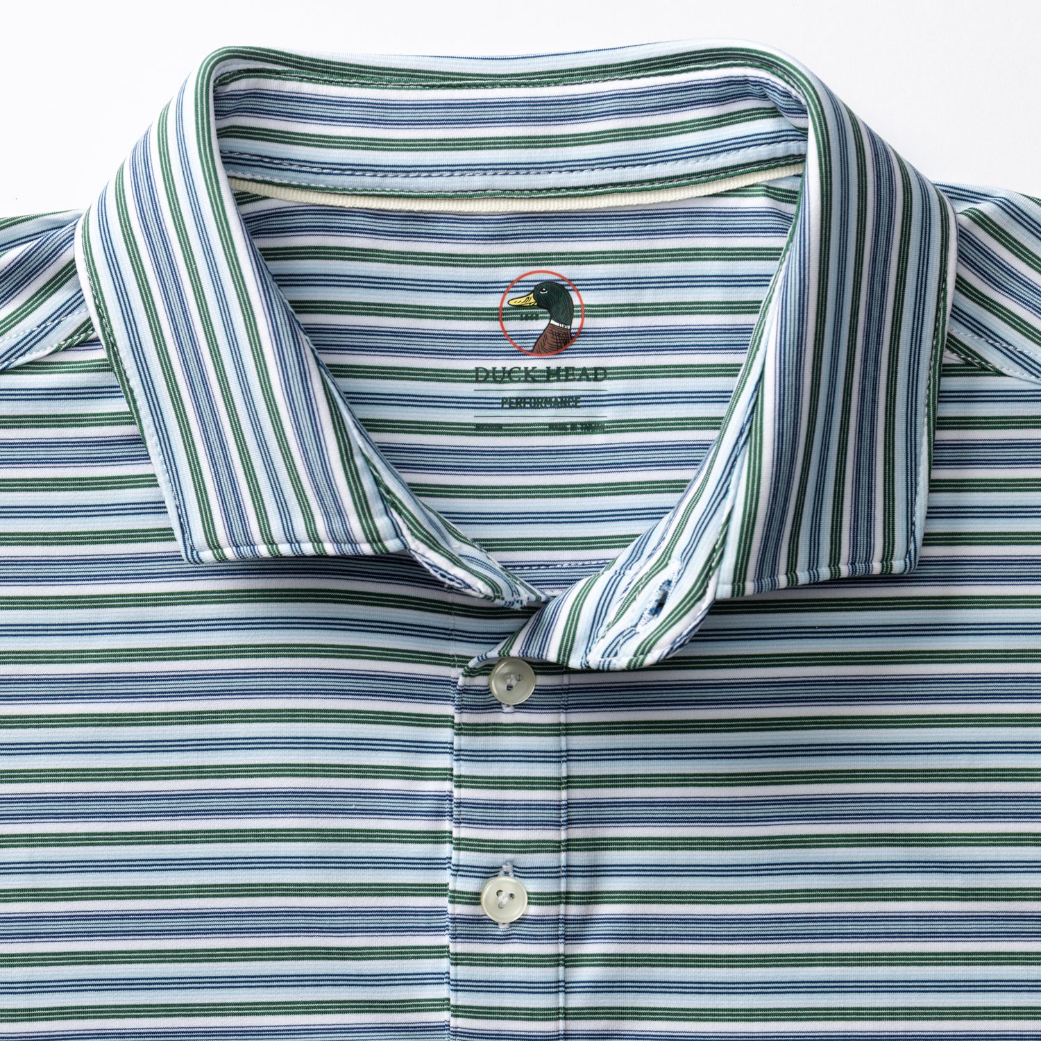 Long Drive Performance Polo - Caro Stripe - Hunter Green