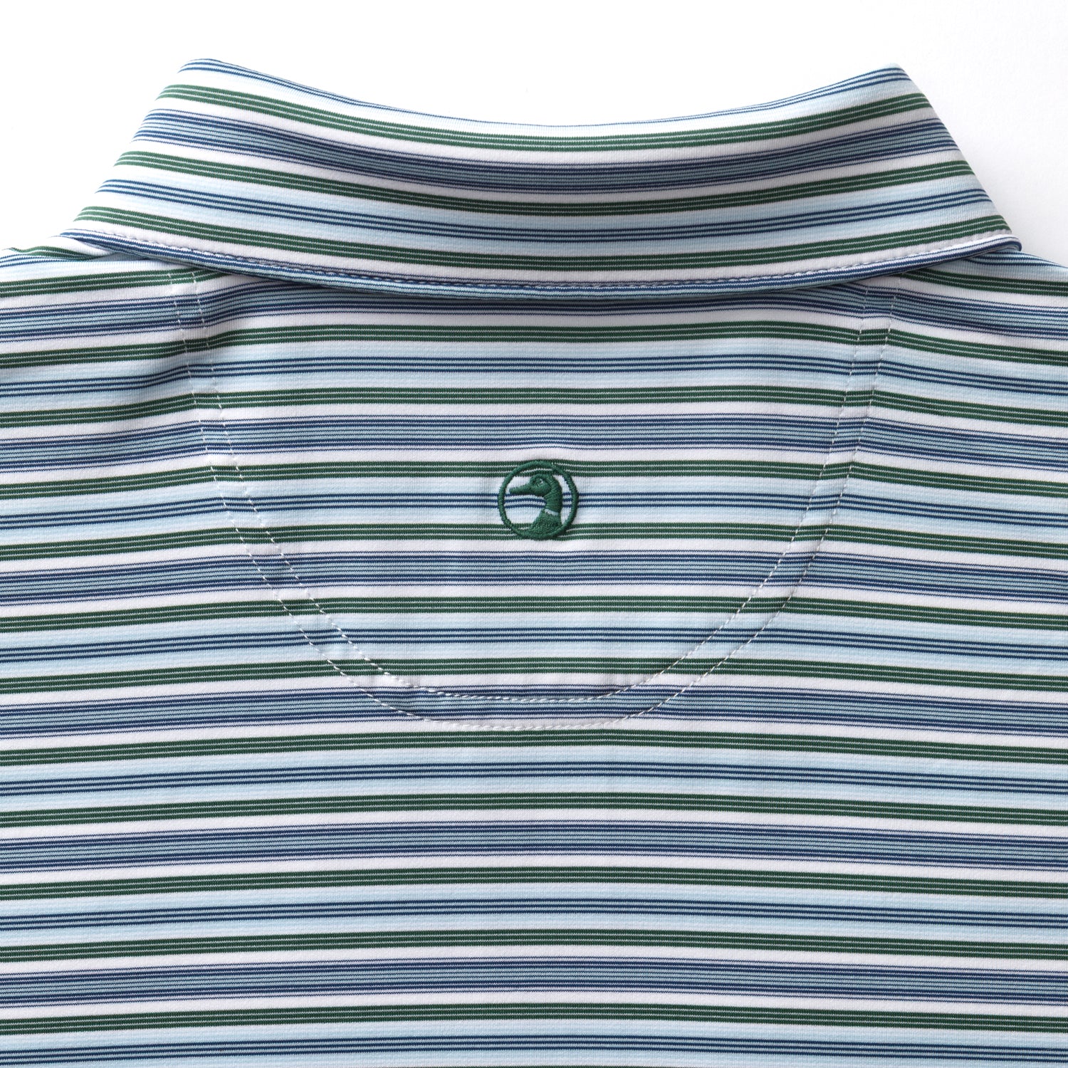 Long Drive Performance Polo - Caro Stripe - Hunter Green