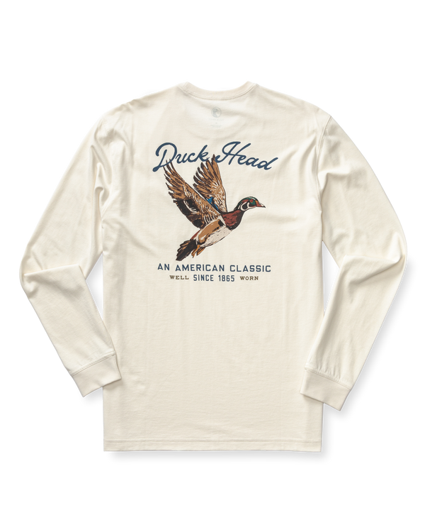 Flying Wood Duck T-Shirt - Antique White