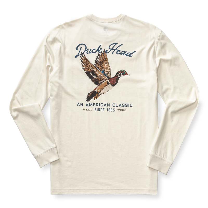 Flying Wood Duck T-Shirt - Antique White
