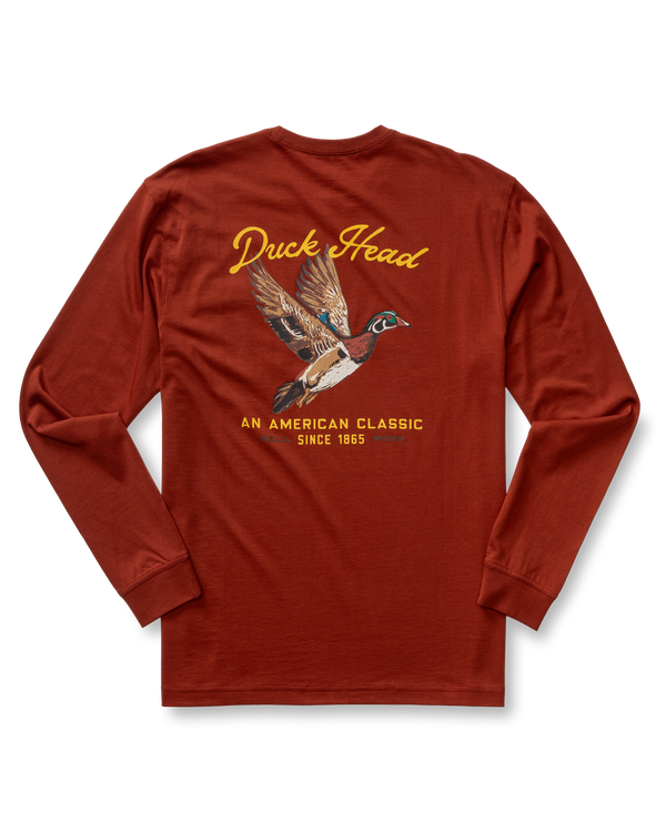 Flying Wood Duck T-Shirt - Brandy Brown