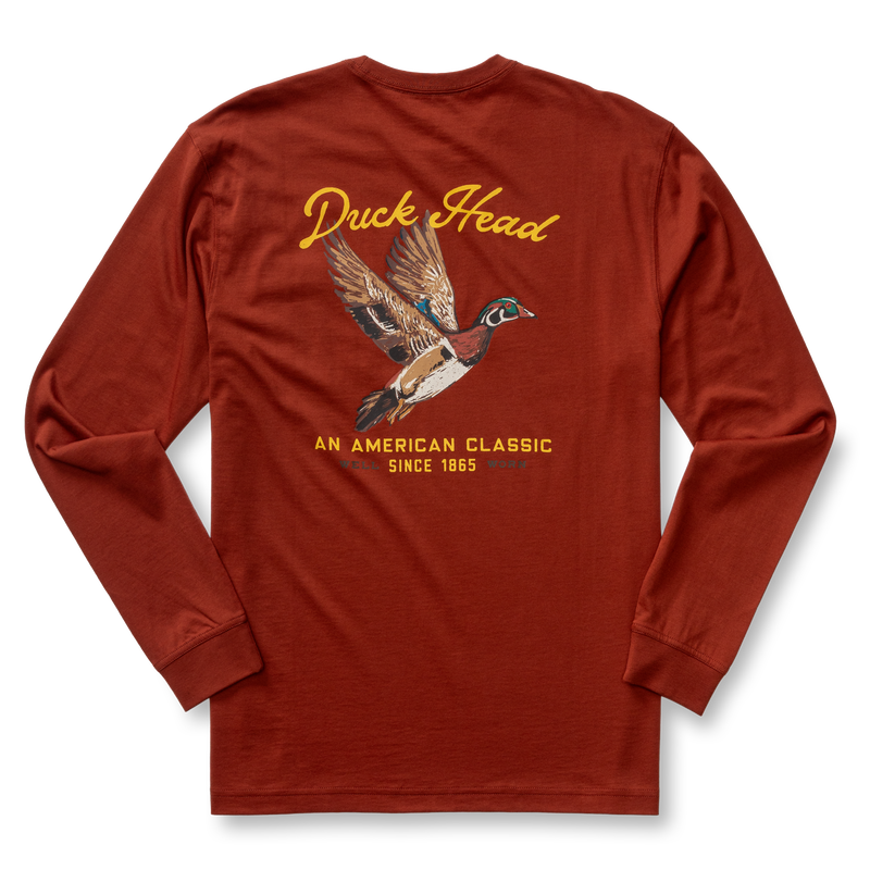 Flying Wood Duck T-Shirt - Brandy Brown