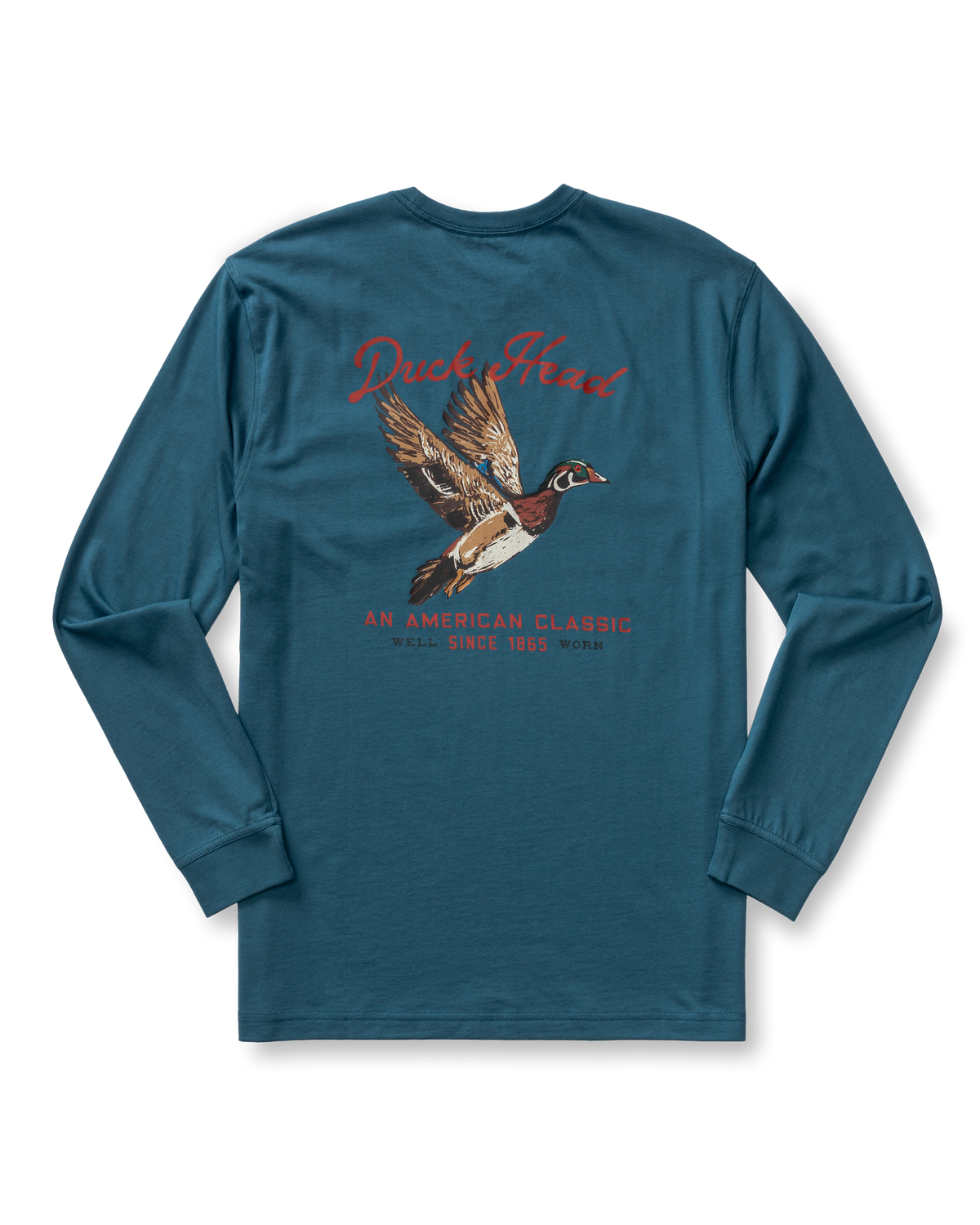 Flying Wood Duck T-Shirt - Stormy Teal