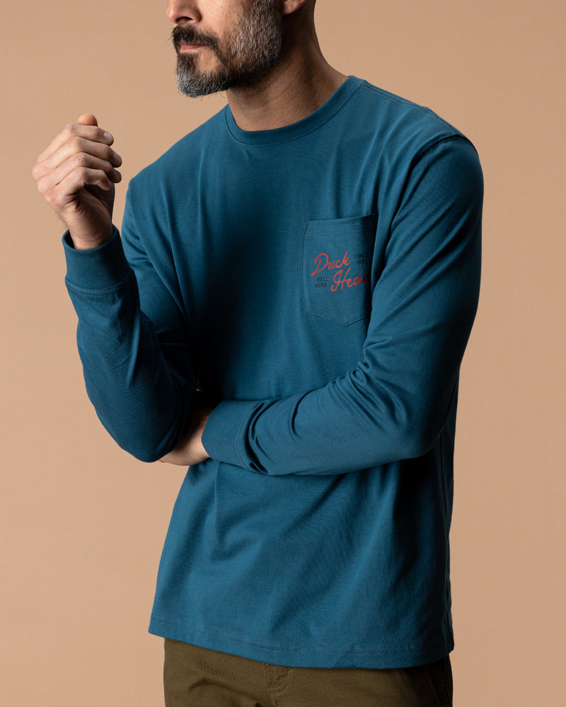 Flying Wood Duck T-Shirt - Stormy Teal