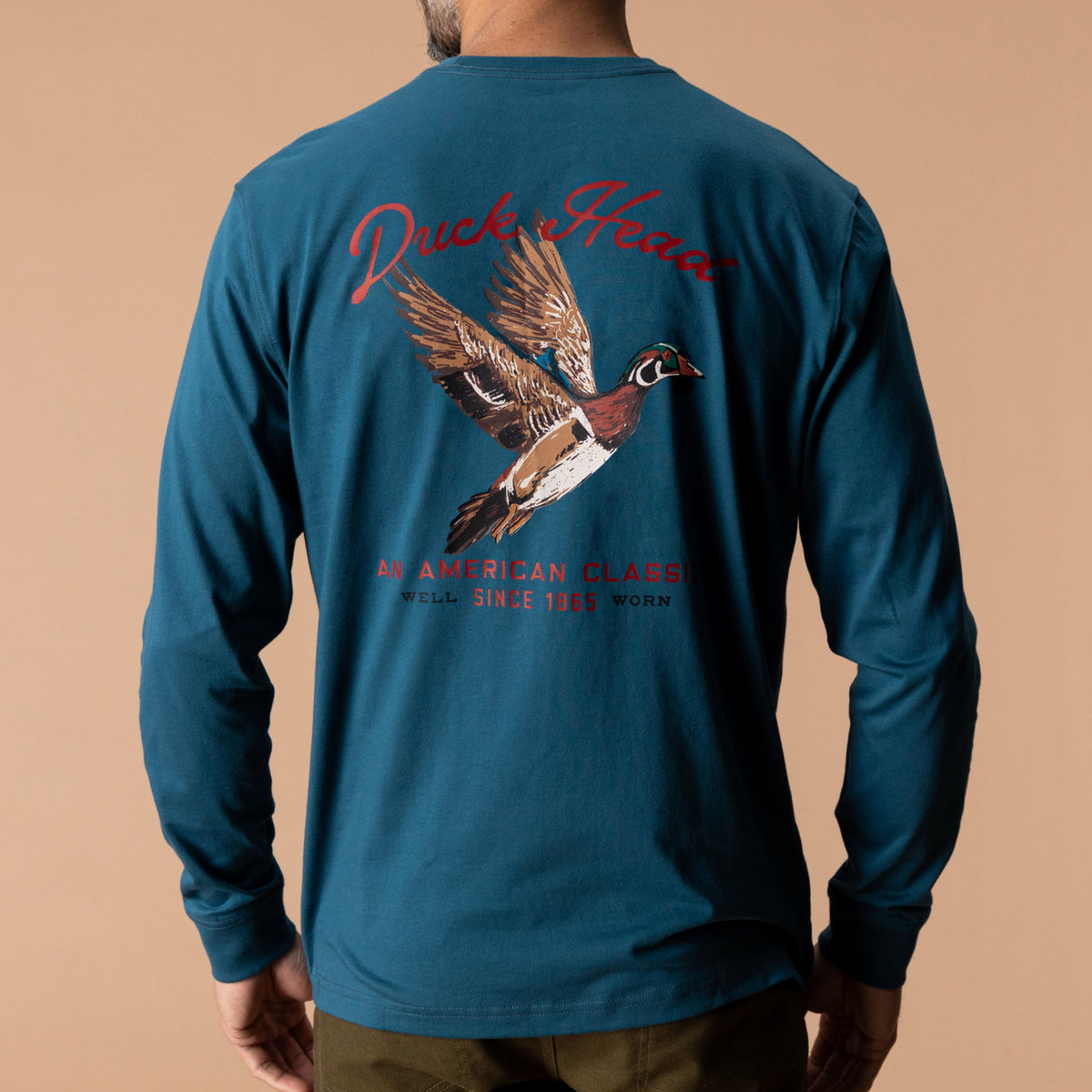 Flying Wood Duck T-Shirt - Stormy Teal