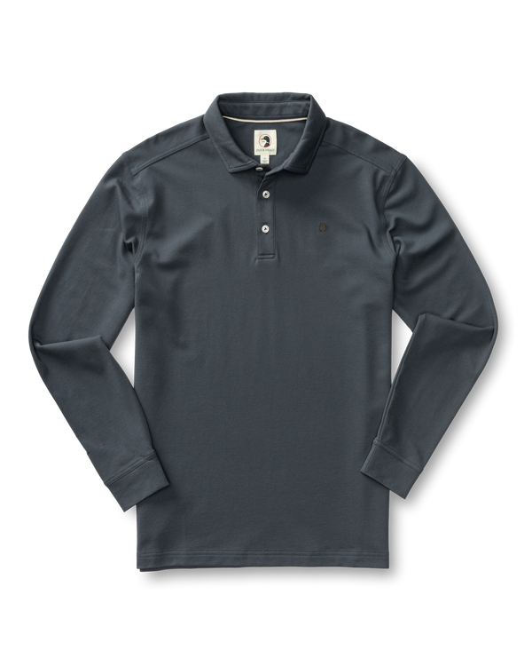 Hanover Pima Cotton Pique Polo - Washed Navy