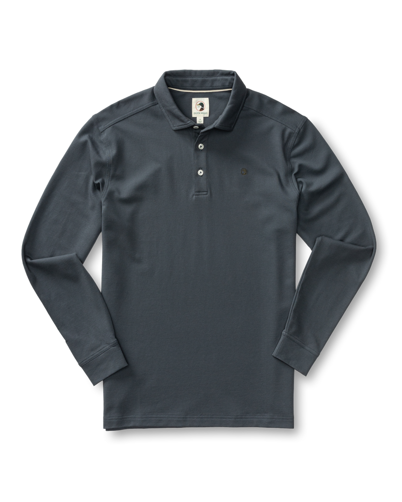 Hanover Pima Cotton Pique Polo - Washed Navy