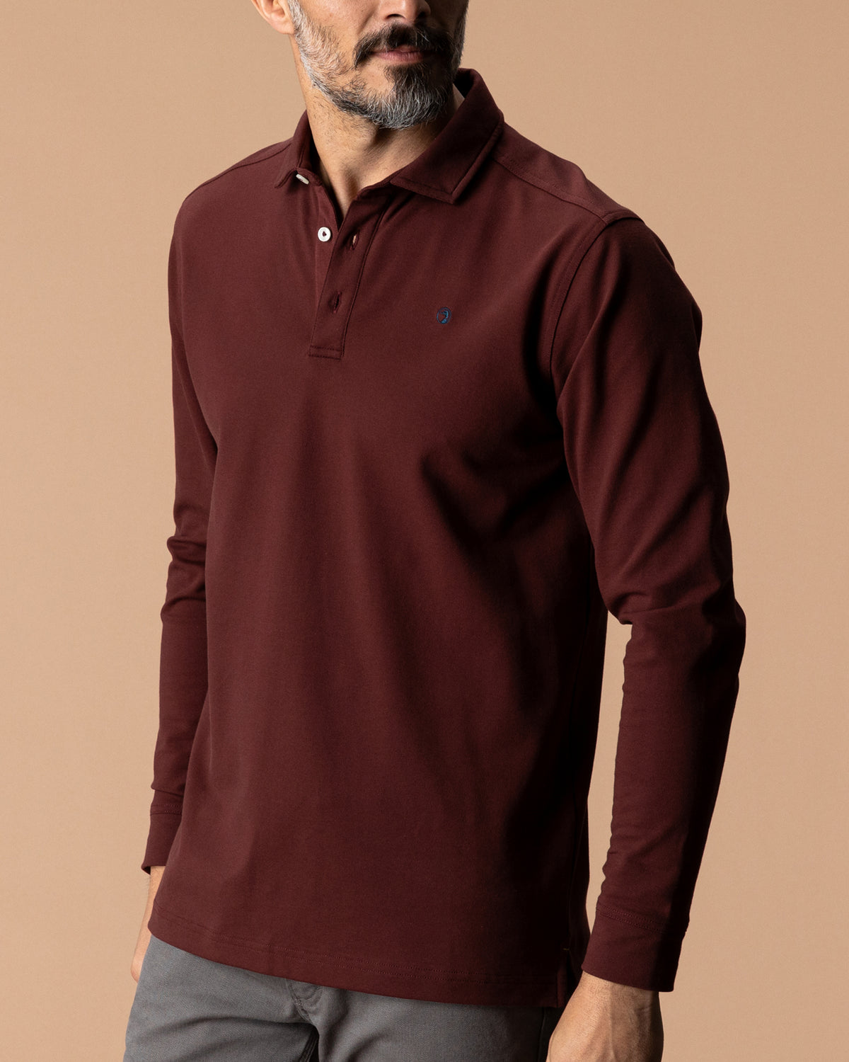 Hanover Pima Cotton Pique Polo - Burgundy Brown