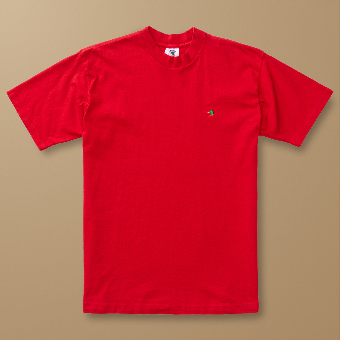 Single Stitched Solid Embroidered T-Shirt L