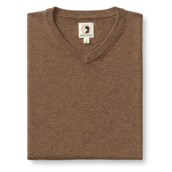 Buckley Merino V-Neck Sweater - Dark Oak Heather