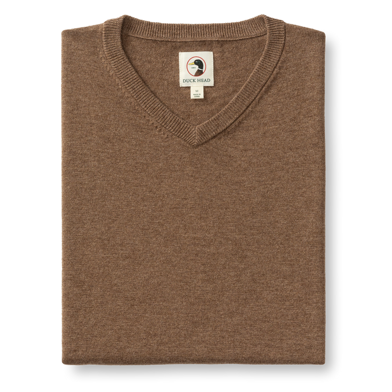 Buckley Merino V-Neck Sweater - Dark Oak Heather