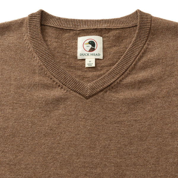Buckley Merino V-Neck Sweater - Dark Oak Heather