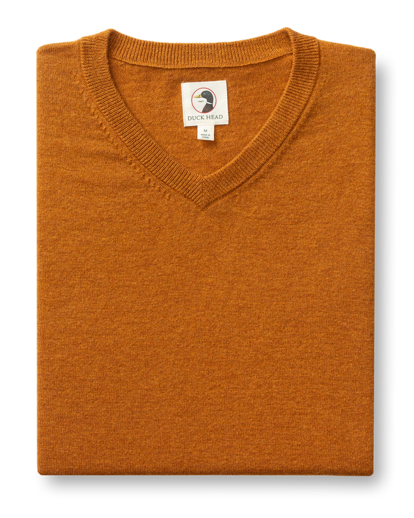 Buckley Merino V-Neck Sweater - Spiced Oak Heather
