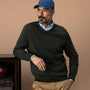 Buckley Merino V-Neck Sweater - Dark Forest Green Heather