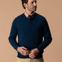Buckley Merino V-Neck Sweater - Navy Peony Heather