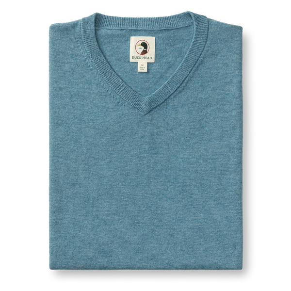Buckley Merino V-Neck Sweater - Shadow Blue Heather