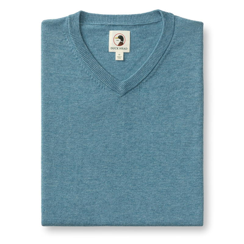 Buckley Merino V-Neck Sweater - Shadow Blue Heather