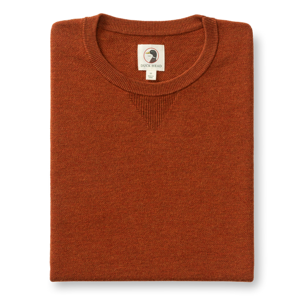 Henson Merino Crewneck Sweater - Burnt Brick Heather
