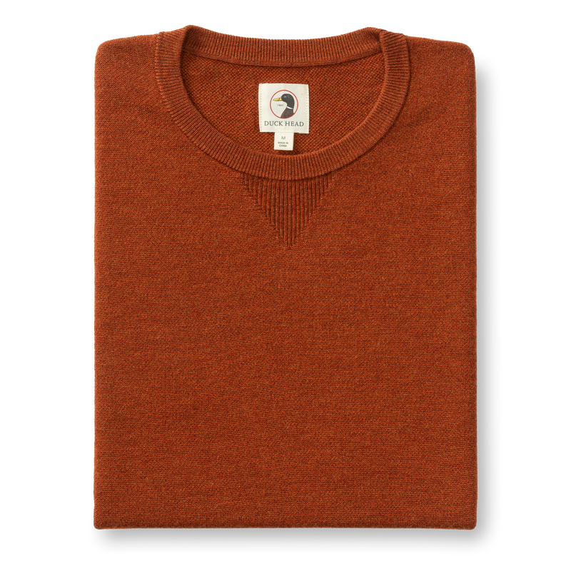 Henson Merino Crewneck Sweater - Burnt Brick Heather