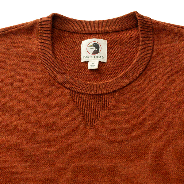 Henson Merino Crewneck Sweater - Burnt Brick Heather