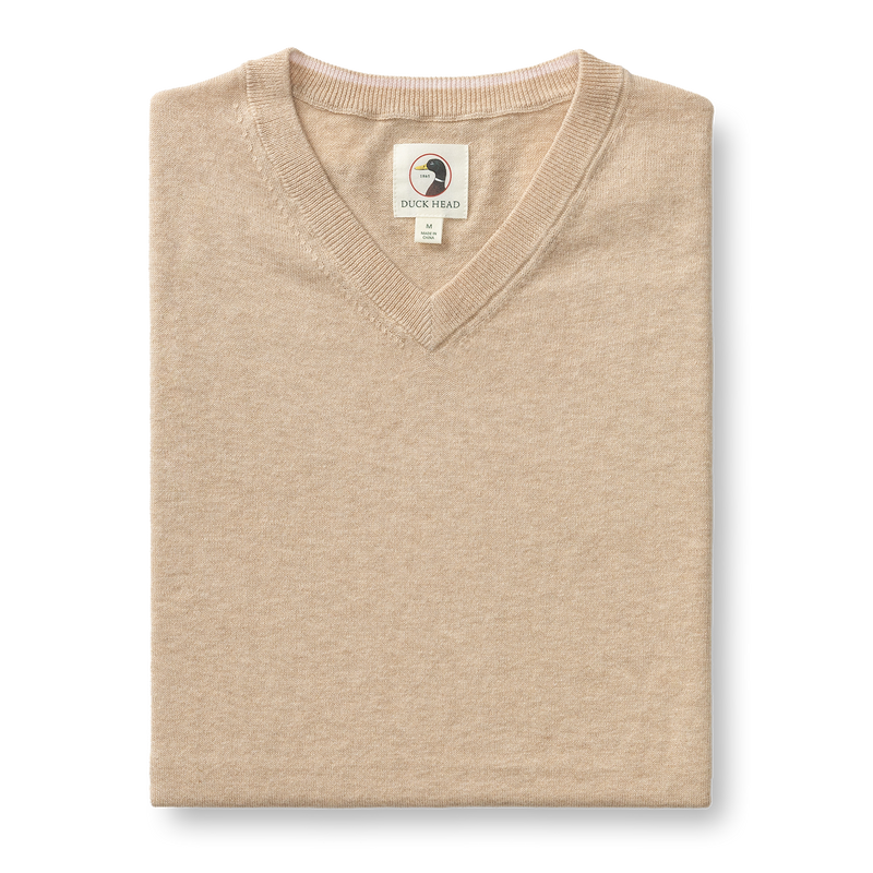 Buckley Jersey V-Neck Sweater - Tan Heather