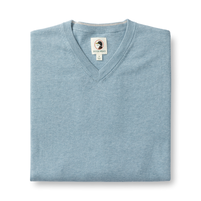 Buckley Jersey V-Neck Sweater - River Blue