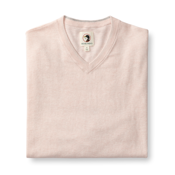 Buckley Jersey V-Neck Sweater - Pastel Pink