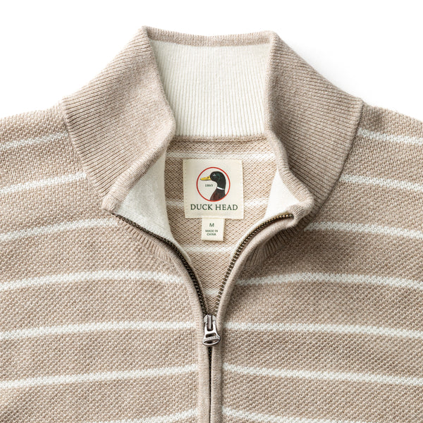 Colton Pique 1/4 Zip Sweater - Khaki Heather
