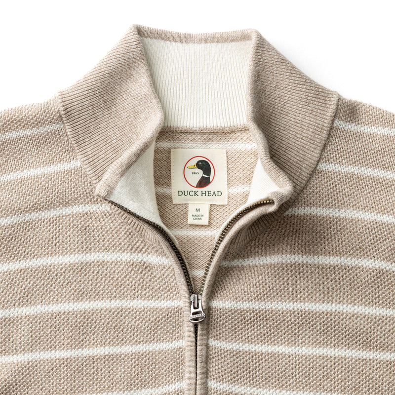 Colton Pique 1/4 Zip Sweater - Khaki Heather