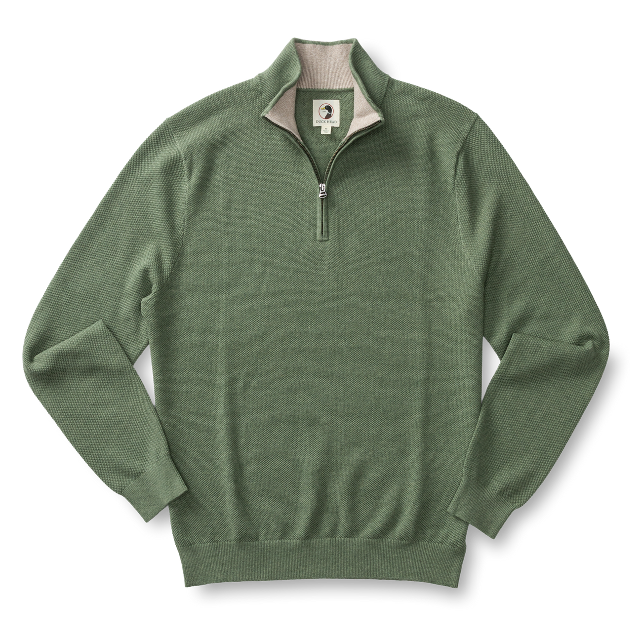 Colton Pique 1/4 Zip Sweater - Oil Green Heather